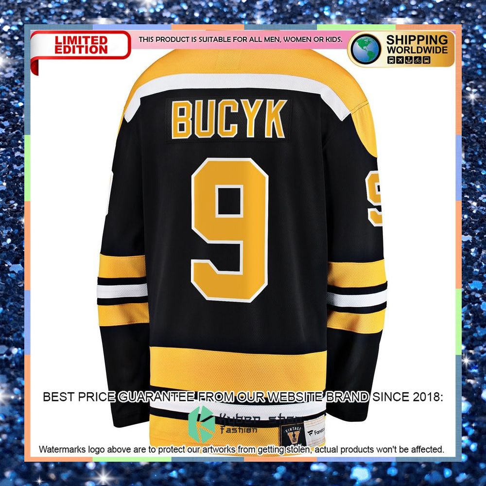 John Bucyk Boston Bruins Premier Retired Black Hockey Jersey 7 John Bucyk Boston Bruins Premier Retired Black Hockey Jersey word2