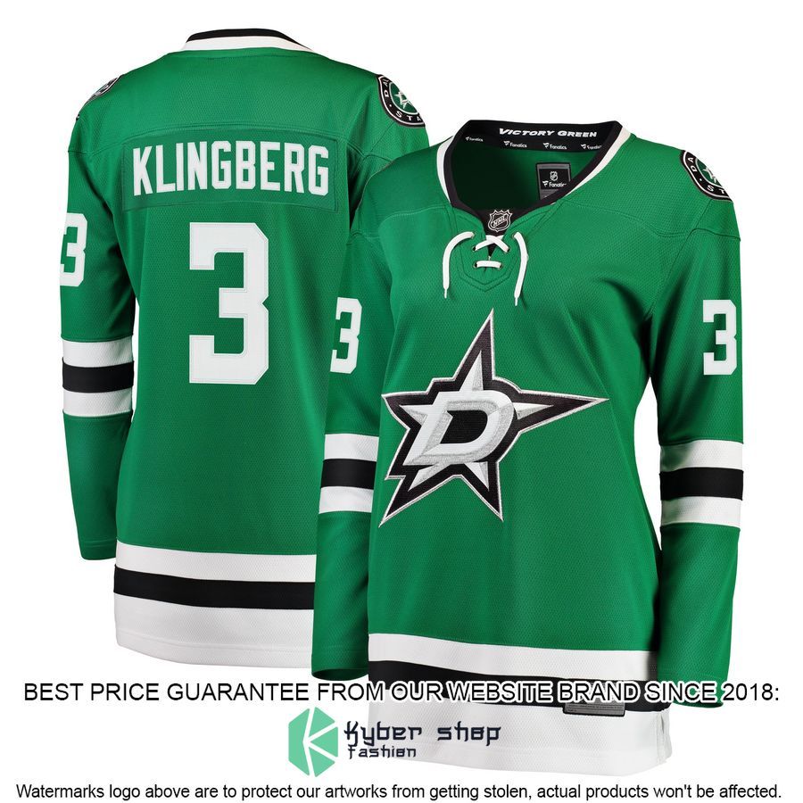 John Klingberg Dallas Stars Women's Kelly Green Hockey Jersey
