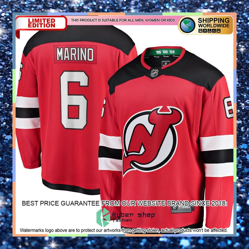John Marino New Jersey Devils Home Red Hockey Jersey 5 John Marino New Jersey Devils Home Red Hockey Jersey word2