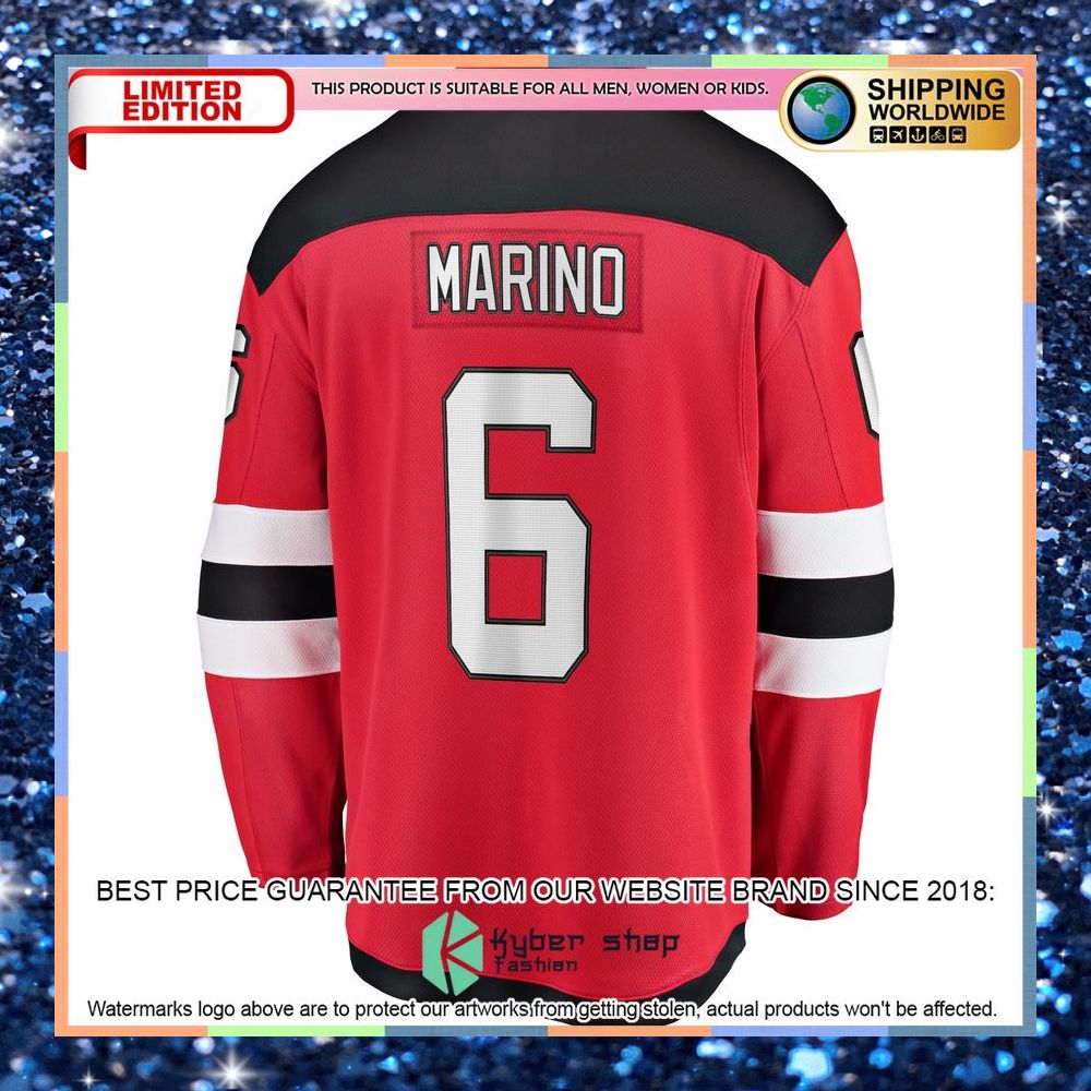 John Marino New Jersey Devils Home Red Hockey Jersey 7 John Marino New Jersey Devils Home Red Hockey Jersey word2