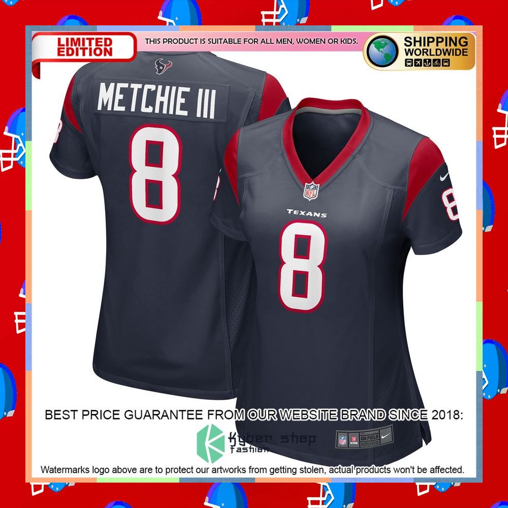 John Metchie III Houston Texans Women's Navy Football Jersey 5 John Metchie III Houston Texans Women's Navy Football Jersey word2