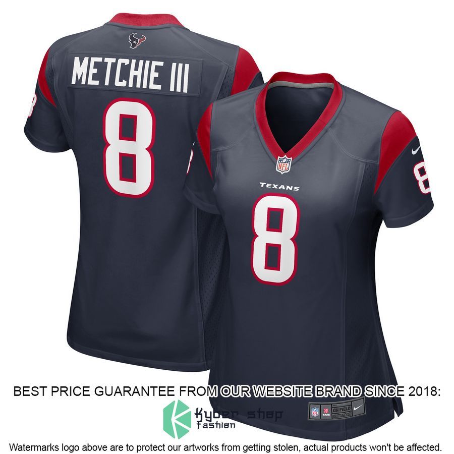 John Metchie III Houston Texans Women's Navy Football Jersey