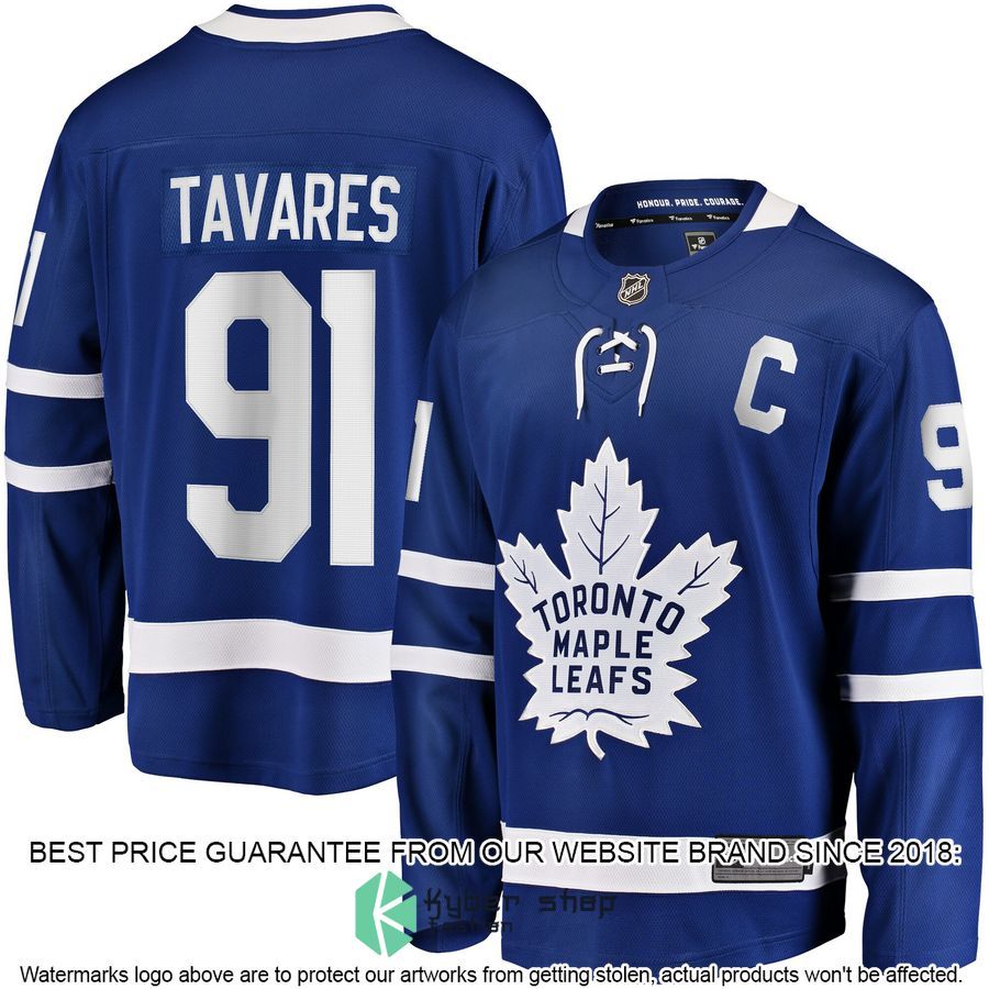 John Tavares Toronto Maple Leafs Home Captain Premier Blue Hockey Jersey