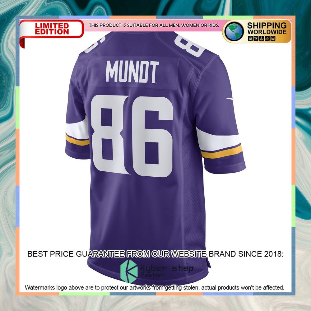Johnny Mundt Minnesota Vikings Purple Football Jersey 7 Johnny Mundt Minnesota Vikings Purple Football Jersey word2