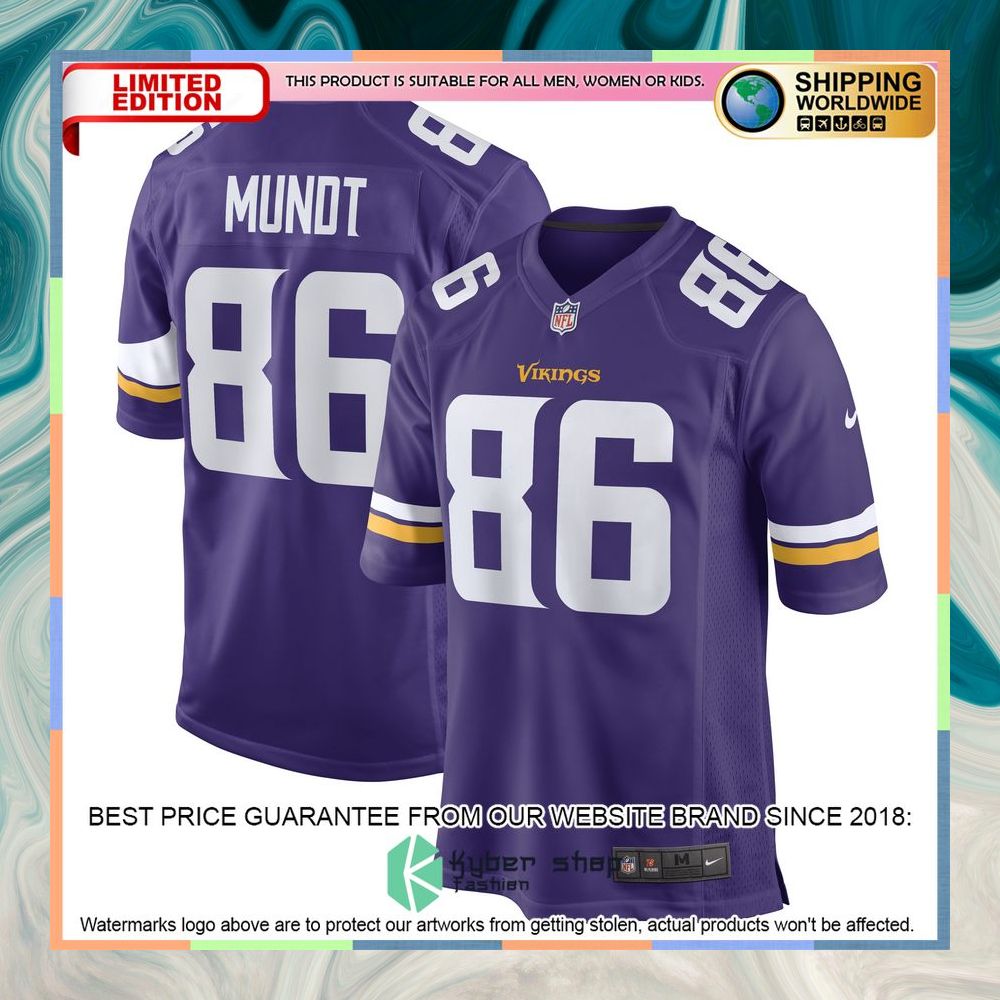 Johnny Mundt Minnesota Vikings Purple Football Jersey 8 Johnny Mundt Minnesota Vikings Purple Football Jersey word2