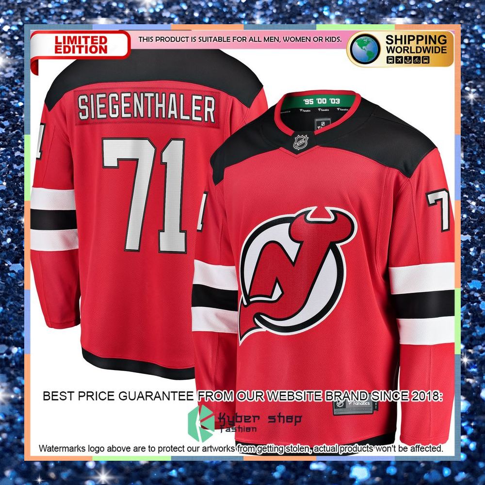 Jonas Siegenthaler New Jersey Devils Home Red Hockey Jersey 8 Jonas Siegenthaler New Jersey Devils Home Red Hockey Jersey word2