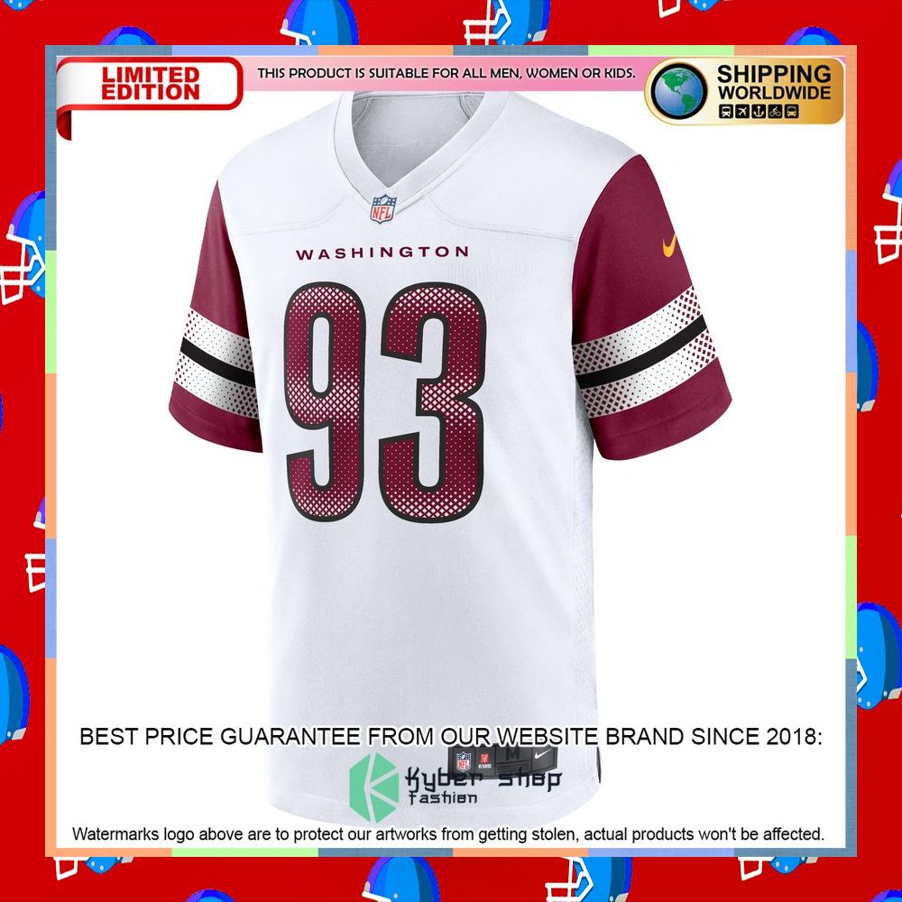 Jonathan Allen Washington Commanders White Football Jersey 6 Jonathan Allen Washington Commanders White Football Jersey word2
