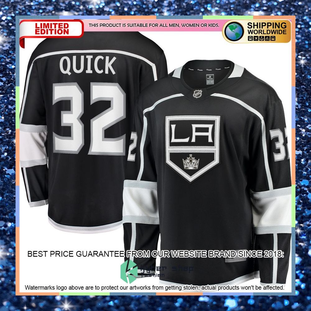 Jonathan Quick Los Angeles Kings Home Premier Black Hockey Jersey 5 Jonathan Quick Los Angeles Kings Home Premier Black Hockey Jersey word1