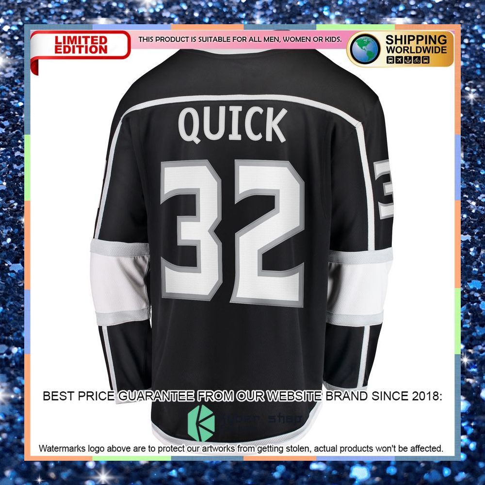 Jonathan Quick Los Angeles Kings Home Premier Black Hockey Jersey 7 Jonathan Quick Los Angeles Kings Home Premier Black Hockey Jersey word1