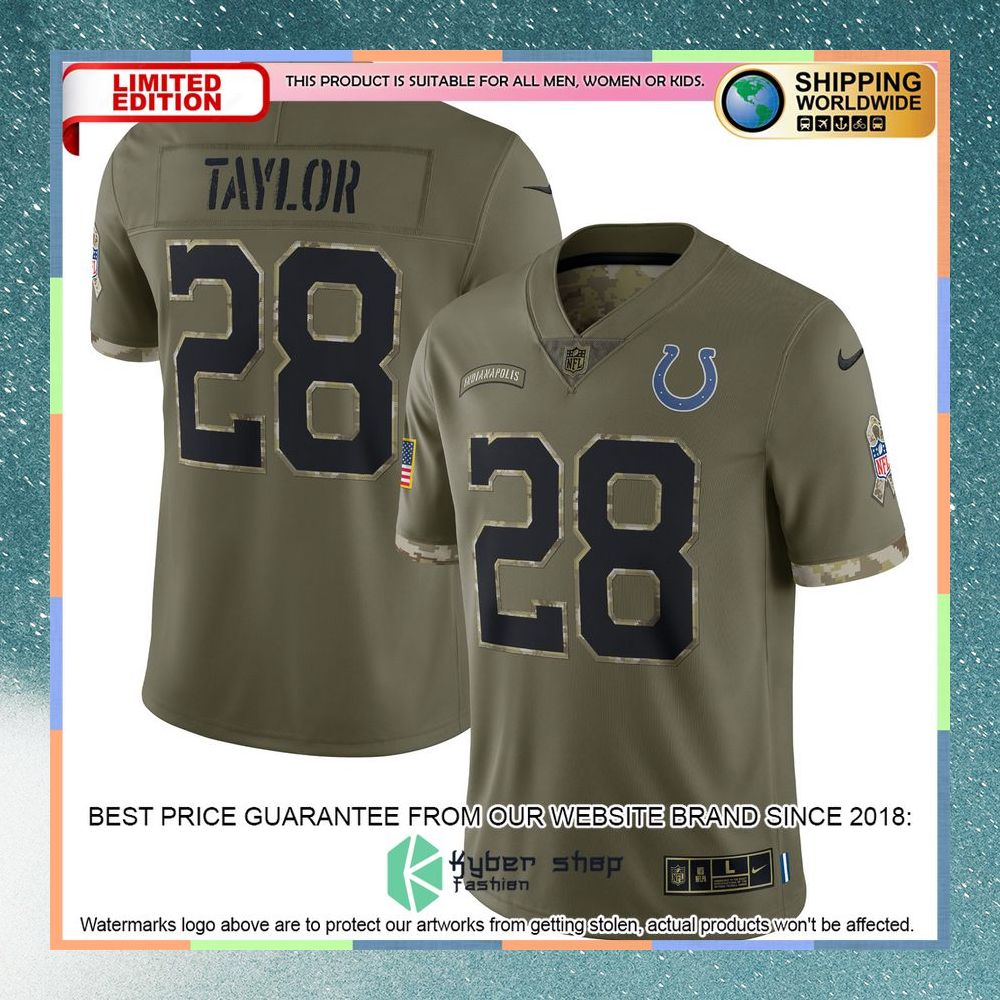 Jonathan Taylor Indianapolis Colts 2022 Salute To Service Olive Football Jersey 5 Jonathan Taylor Indianapolis Colts 2022 Salute To Service Olive Football Jersey word1