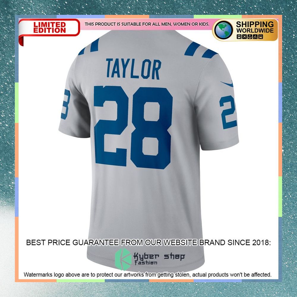 Jonathan Taylor Indianapolis Colts Inverted Legend Gray Football Jersey 7 Jonathan Taylor Indianapolis Colts Inverted Legend Gray Football Jersey word1
