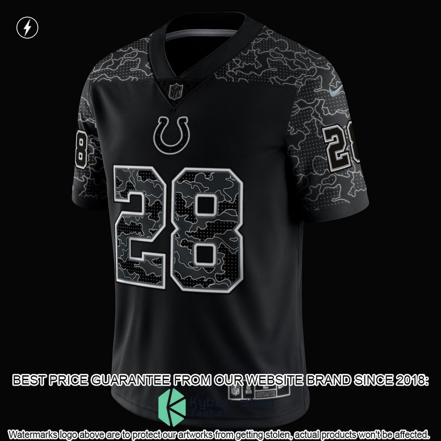 Jonathan Taylor Indianapolis Colts RFLCTV Black Football Jersey 4 Jonathan Taylor Indianapolis Colts RFLCTV Black Football Jersey word1