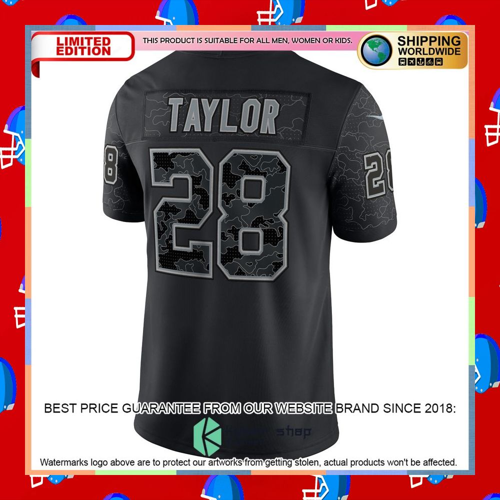 Jonathan Taylor Indianapolis Colts RFLCTV Black Football Jersey 12 Jonathan Taylor Indianapolis Colts RFLCTV Black Football Jersey word1