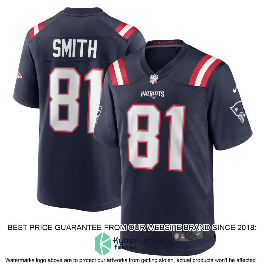Jonnu Smith New England Patriots Navy Football Jersey