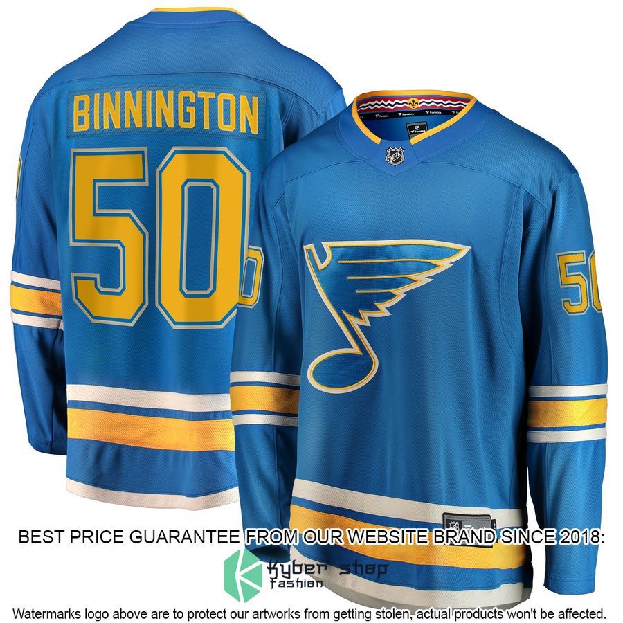 Jordan Binnington St. Louis Blues 2018-19 Alternate Premier Blue Hockey Jersey