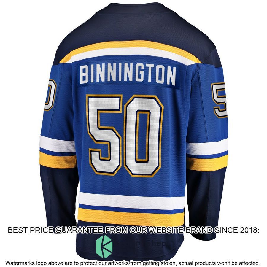 Jordan Binnington St. Louis Blues Home Premier Royal Hockey Jersey 3 Jordan Binnington St. Louis Blues Home Premier Royal Hockey Jersey word2
