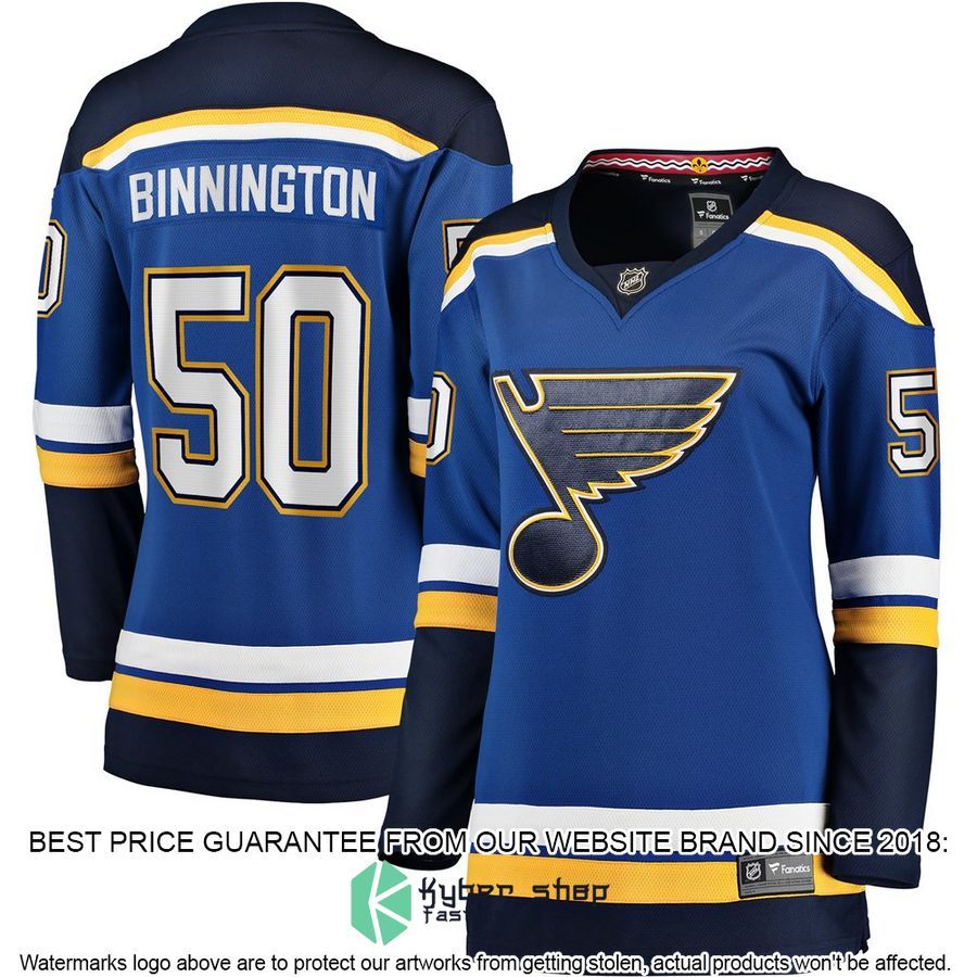 Jordan Binnington St. Louis Blues Women's Home Premier Royal Hockey Jersey