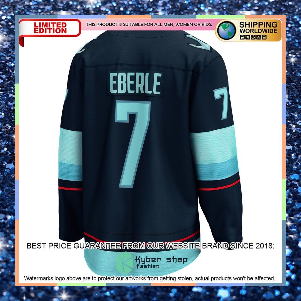 Jordan Eberle Seattle Kraken Home Premier Deep Sea Blue Hockey Jersey 8 Jordan Eberle Seattle Kraken Home Premier Deep Sea Blue Hockey Jersey word3