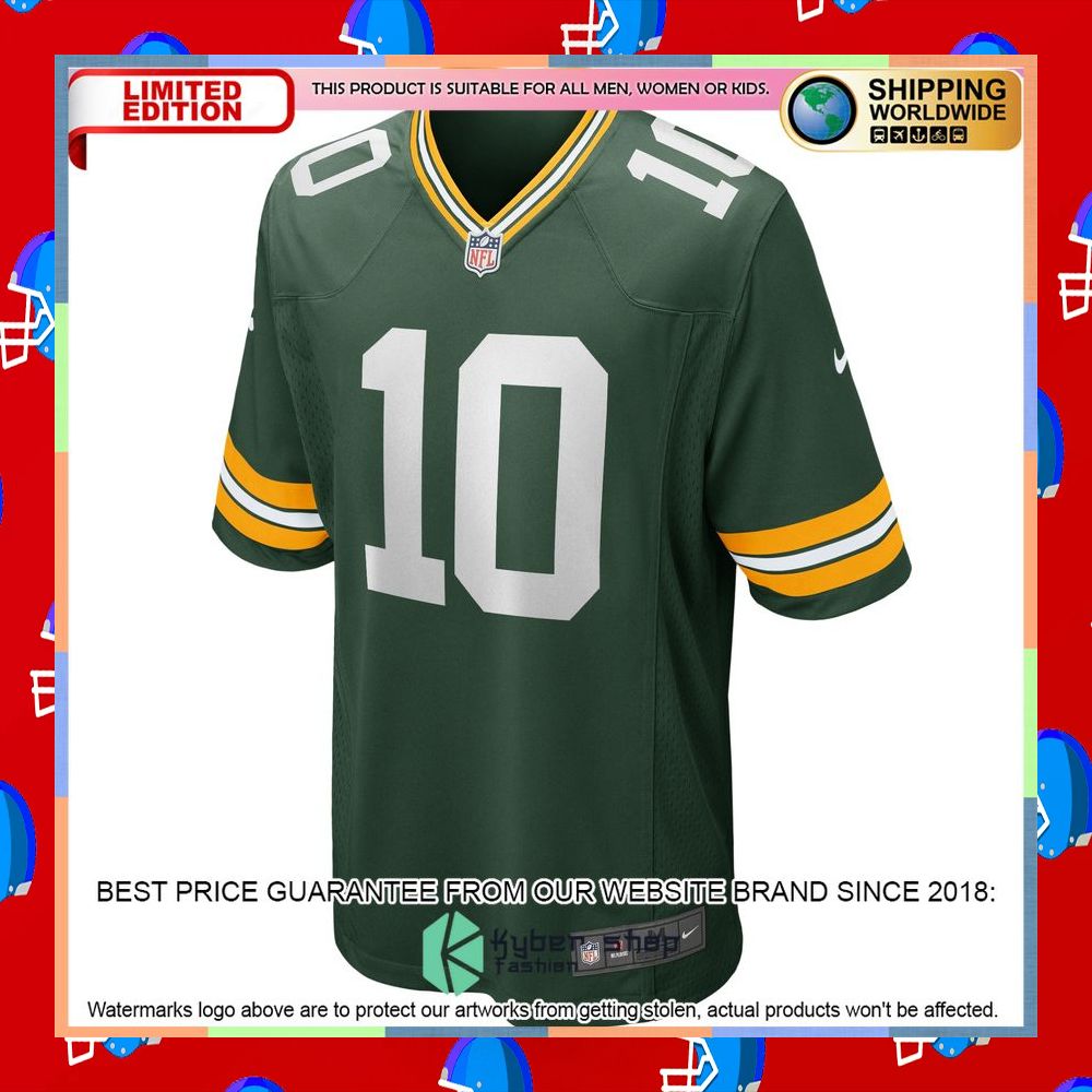 Jordan Love Green Bay Packers Green Football Jersey 6 Jordan Love Green Bay Packers Green Football Jersey word3