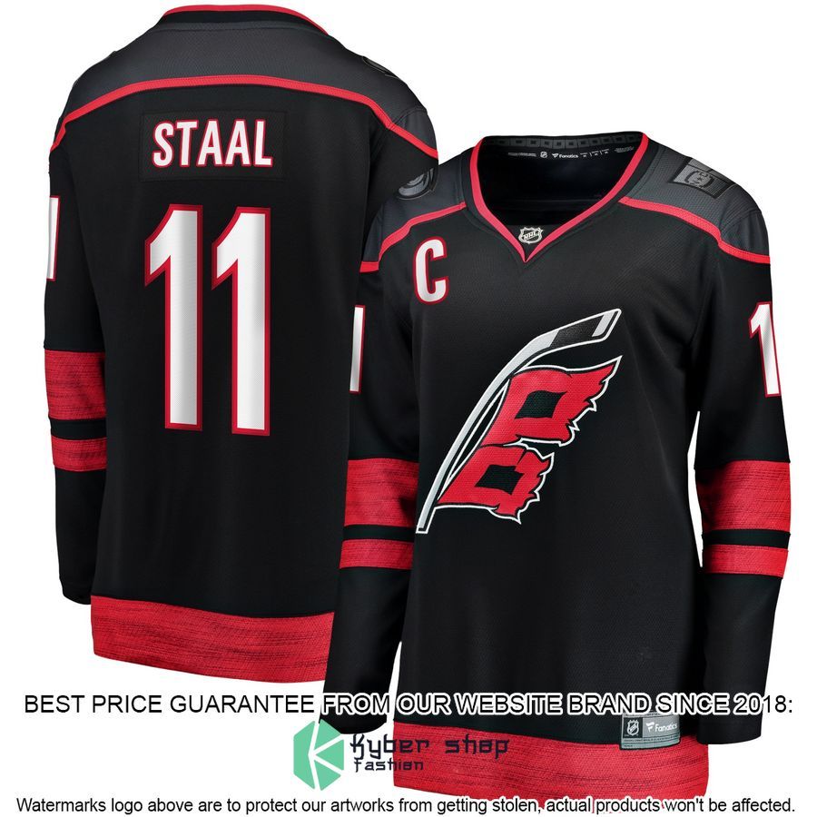 Jordan Staal Carolina Hurricanes Women's Home Captain Patch Black Hockey Jersey
