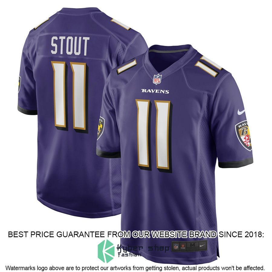 Jordan Stout Baltimore Ravens Purple Football Jersey