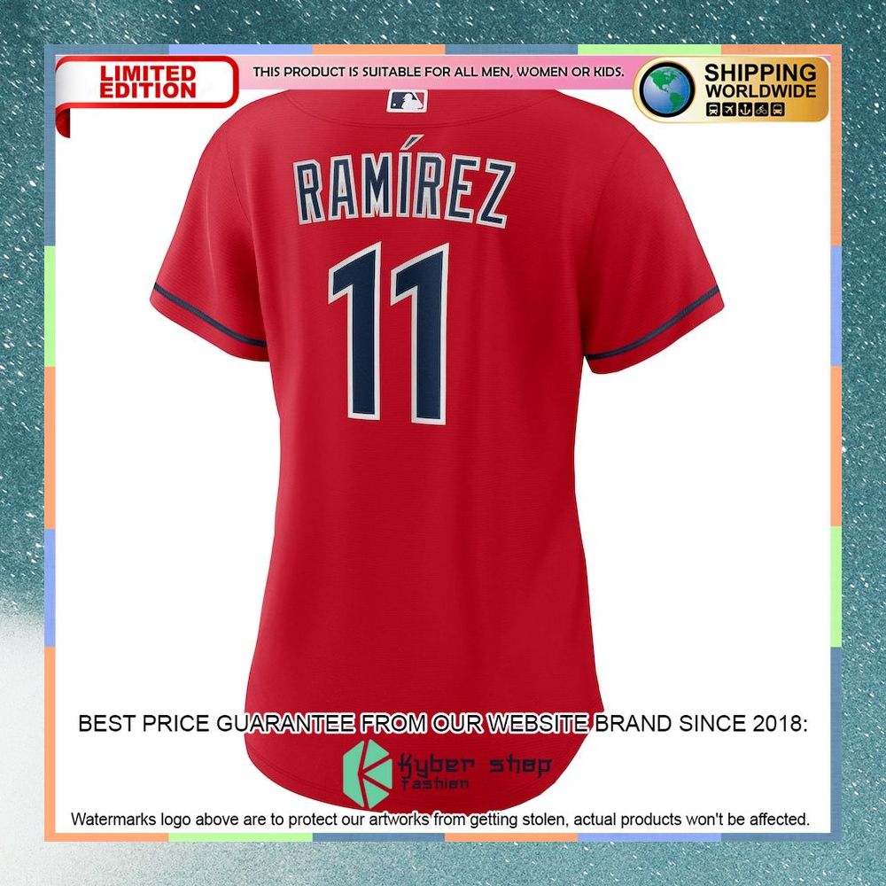 Jose Ramirez Cleveland Guardians Women Alternate Player Red Baseball Jersey 6 Jose Ramirez Cleveland Guardians Women Alternate Player Red Baseball Jersey word1