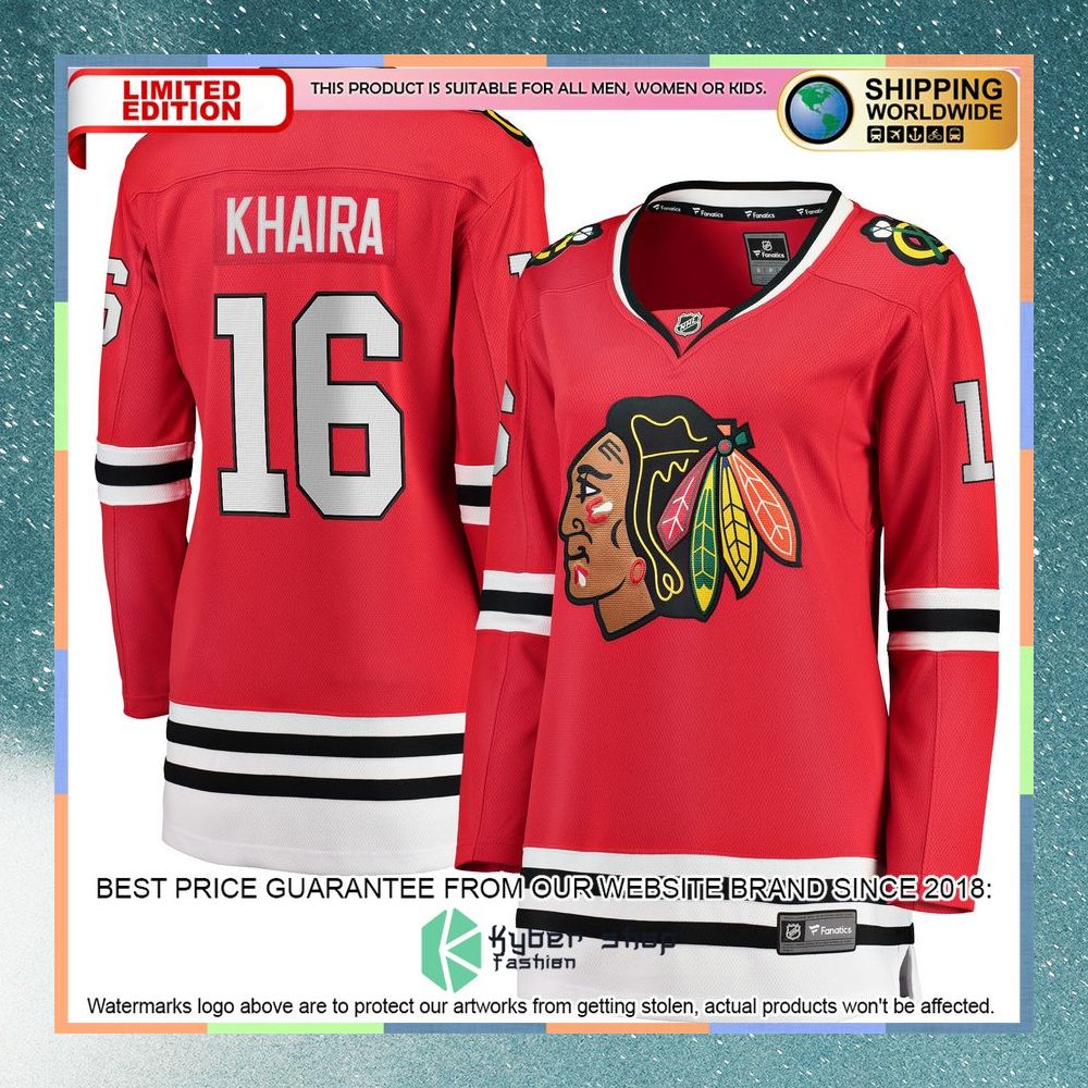 Jujhar Khaira Chicago Blackhawks Women's Red Hockey Jersey 5 Jujhar Khaira Chicago Blackhawks Women's Red Hockey Jersey word3