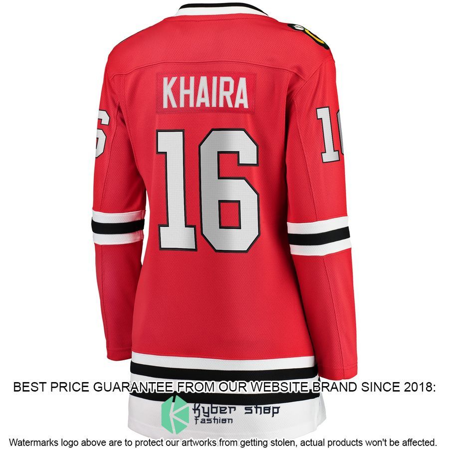 Jujhar Khaira Chicago Blackhawks Women's Red Hockey Jersey 3 Jujhar Khaira Chicago Blackhawks Women's Red Hockey Jersey word3