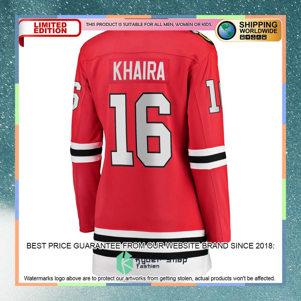 Jujhar Khaira Chicago Blackhawks Women's Red Hockey Jersey 7 Jujhar Khaira Chicago Blackhawks Women's Red Hockey Jersey word3