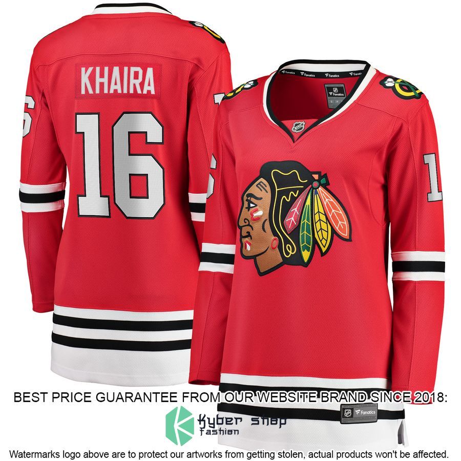 Jujhar Khaira Chicago Blackhawks Women's Red Hockey Jersey 4 Jujhar Khaira Chicago Blackhawks Women's Red Hockey Jersey word3