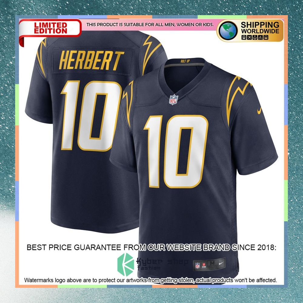 Justin Herbert Los Angeles Chargers Navy Football Jersey 5 Justin Herbert Los Angeles Chargers Navy Football Jersey word2