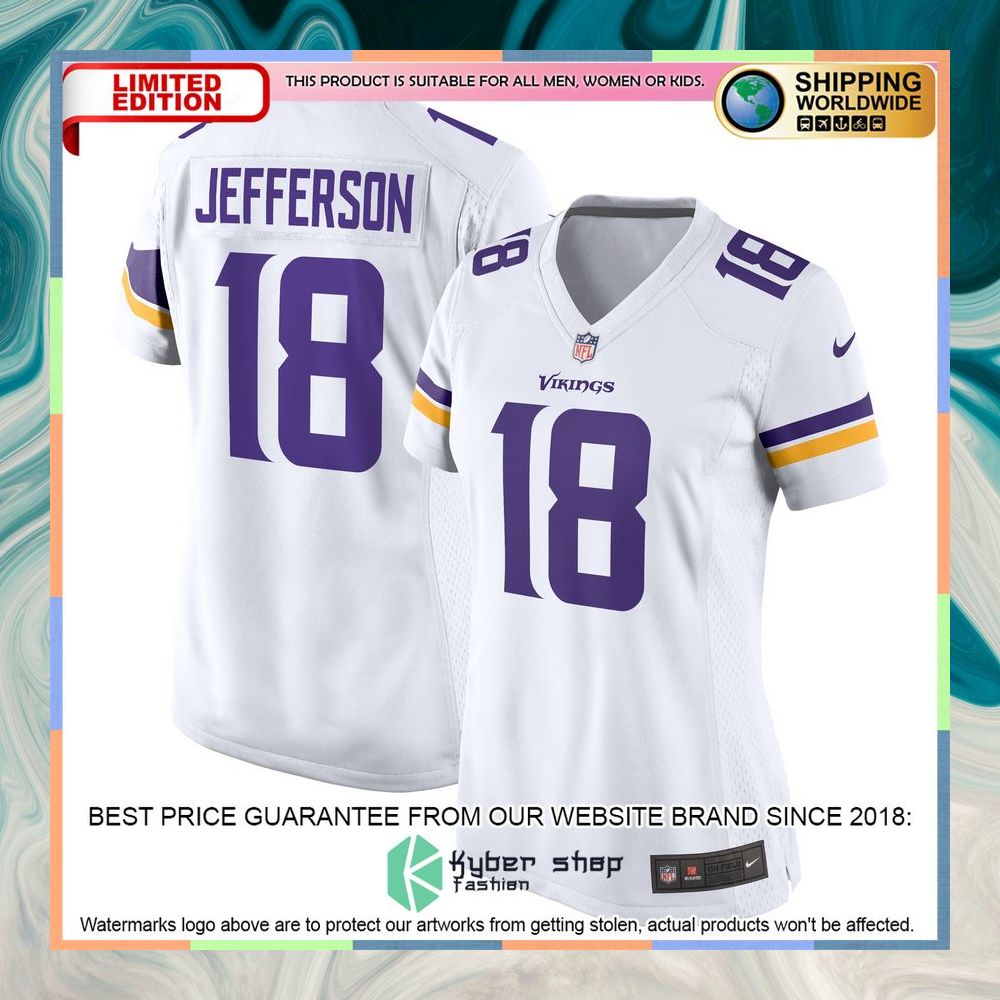 Justin Jefferson Minnesota Vikings Women's White Football Jersey 8 Justin Jefferson Minnesota Vikings Women's White Football Jersey word3