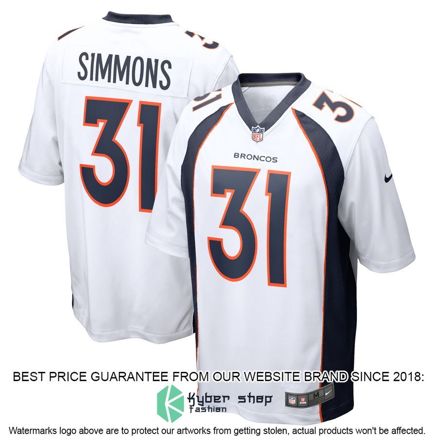 Justin Simmons Denver Broncos White Football Jersey