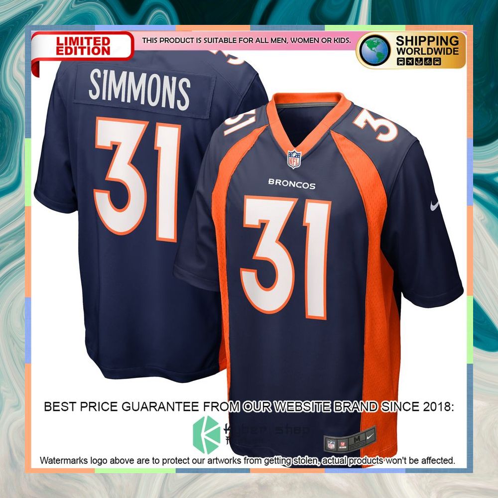 Justin Simmons Denver Broncos White Football Jersey 11 Justin Simmons Denver Broncos White Football Jersey word1