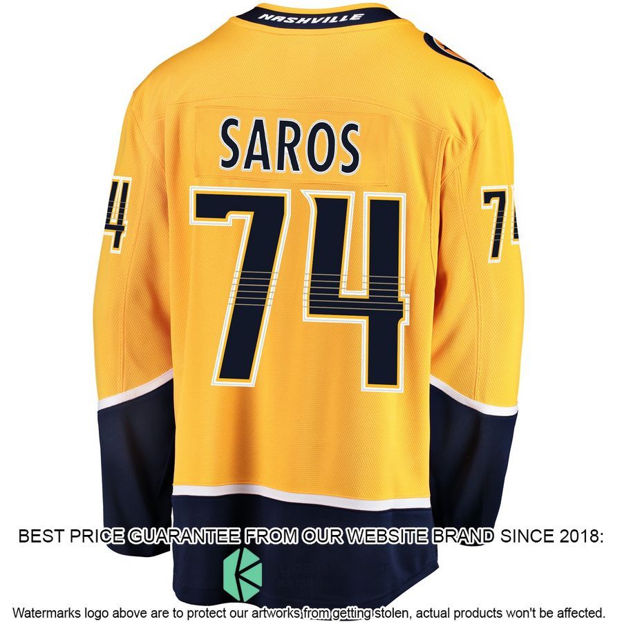 Juuse Saros Nashville Predators Home Premier Yellow Hockey Jersey 3 Juuse Saros Nashville Predators Home Premier Yellow Hockey Jersey word2