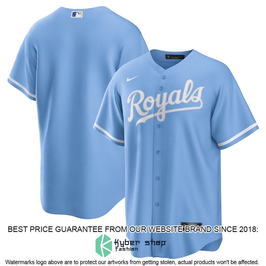 Kansas City Royals Alternate Team Logo Light Blue Baseball Jersey