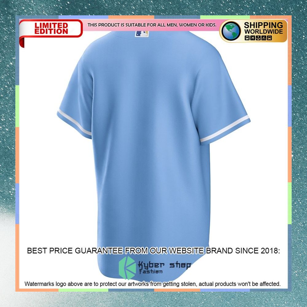 Kansas City Royals Alternate Team Logo Light Blue Baseball Jersey 6 Kansas City Royals Alternate Team Logo Light Blue Baseball Jersey word3