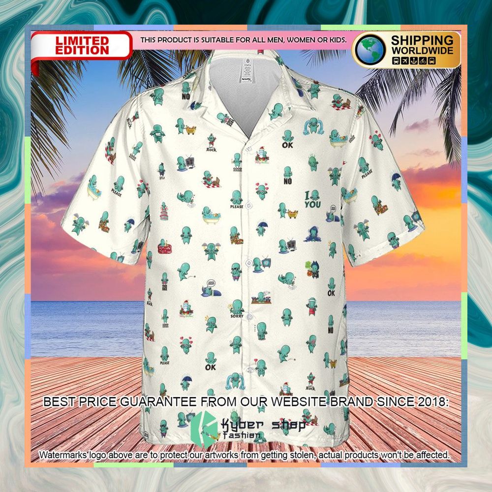 Kawai Cthulhu Pattern Hawaiian Shirt 6 Kawai Cthulhu Pattern Hawaiian Shirt word2