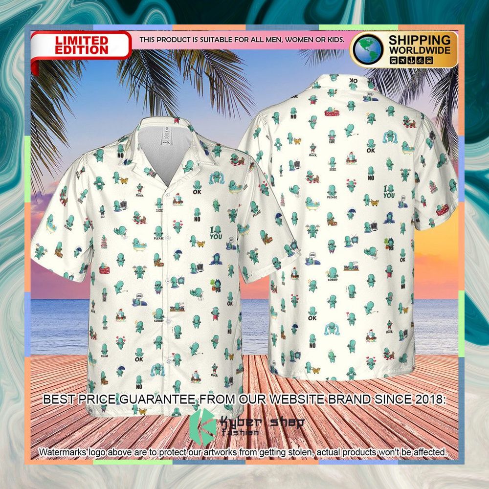 Kawai Cthulhu Pattern Hawaiian Shirt 8 Kawai Cthulhu Pattern Hawaiian Shirt word2
