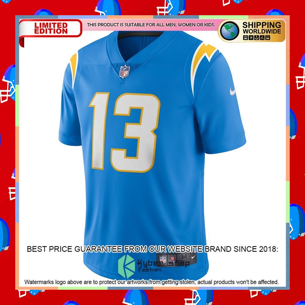 Keenan Allen Los Angeles Chargers Vapor Powder Blue Football Jersey 6 Keenan Allen Los Angeles Chargers Vapor Powder Blue Football Jersey word3