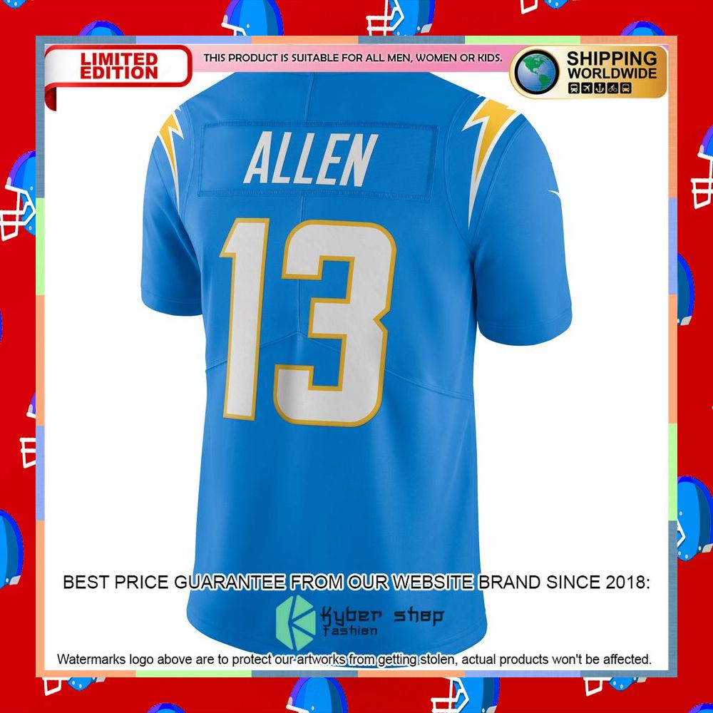 Keenan Allen Los Angeles Chargers Vapor Powder Blue Football Jersey 7 Keenan Allen Los Angeles Chargers Vapor Powder Blue Football Jersey word3