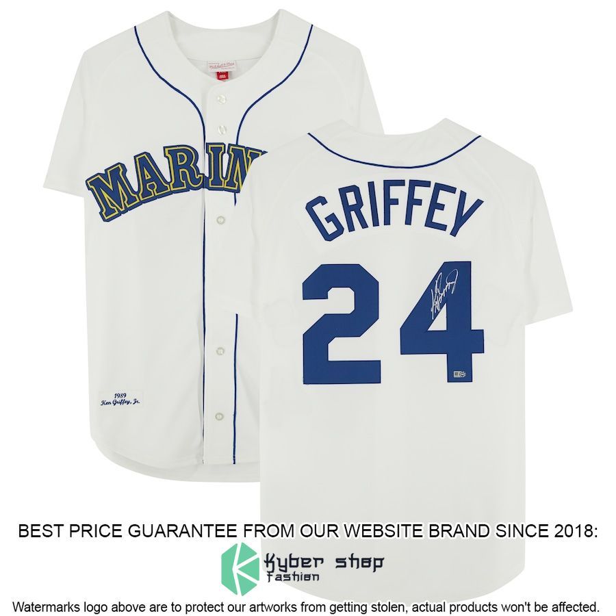 Ken Griffey Jr Seattle Mariners Mitchell And Ness White Baseball Jersey