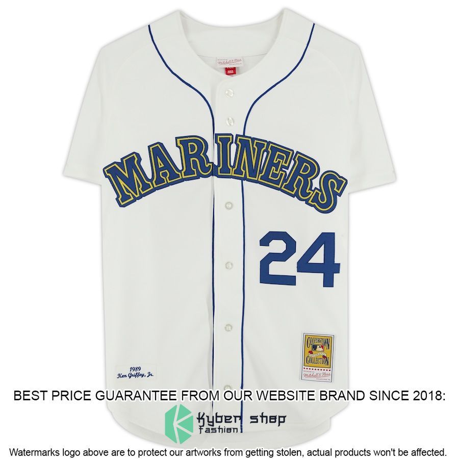 Ken Griffey Jr Seattle Mariners Mitchell And Ness White Baseball Jersey 3 Ken Griffey Jr Seattle Mariners Mitchell And Ness White Baseball Jersey word1