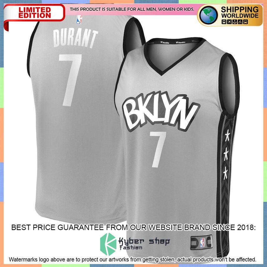 Kevin Durant Brooklyn Nets 2019 Player Movement Charcoal Basketball Jersey