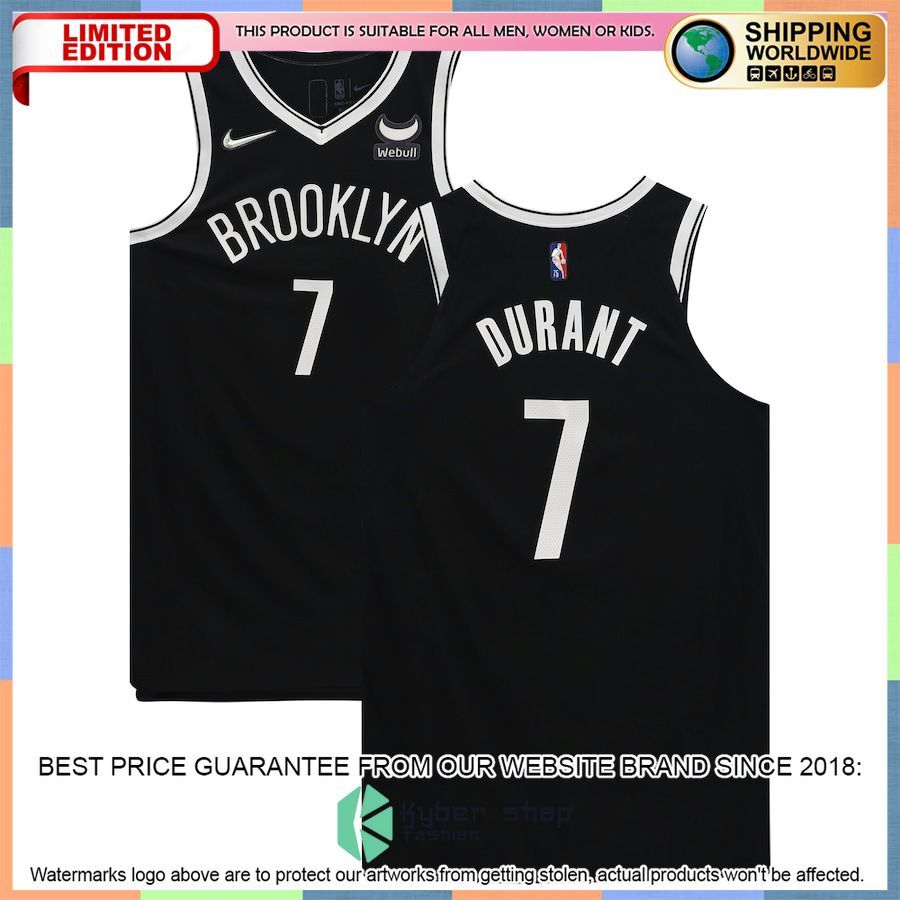 Kevin Durant Brooklyn Nets Fanatics Authentic Game-Used 7 Black Basketball Jersey