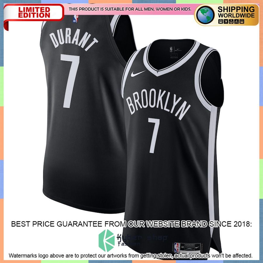 Kevin Durant Brooklyn Nets Nike 2020-21 Authentic Black Basketball Jersey