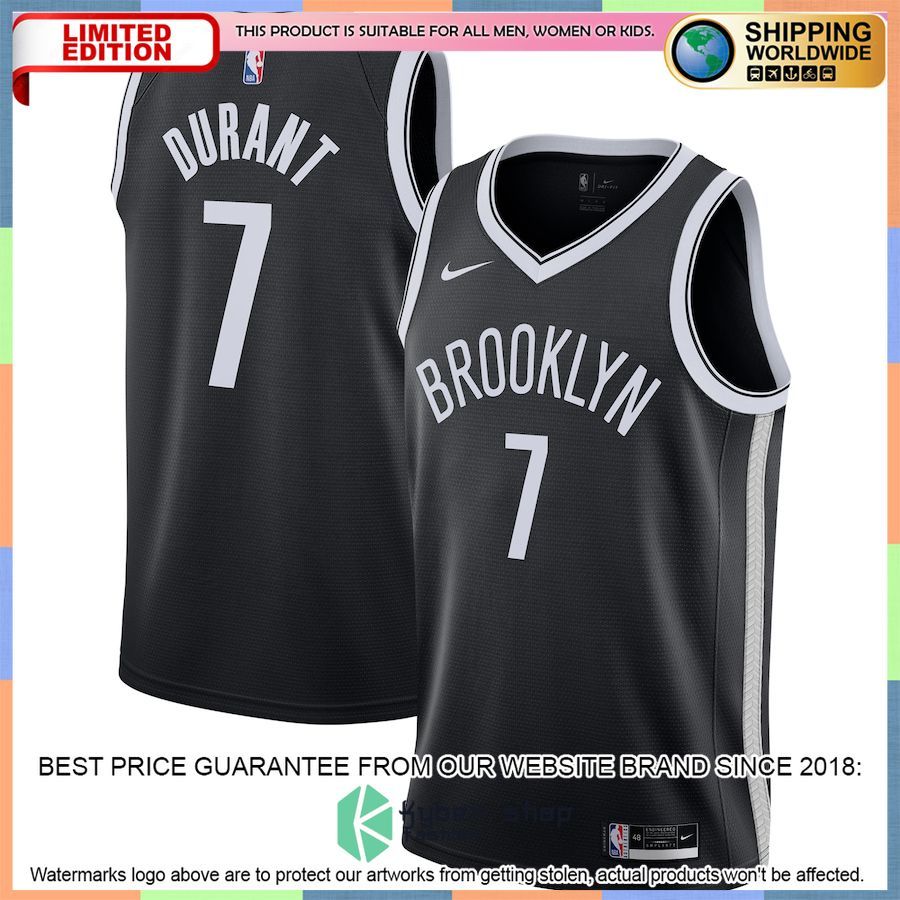 Kevin Durant Brooklyn Nets Nike 2020-21 Black Basketball Jersey