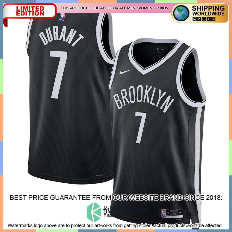Kevin Durant Brooklyn Nets Nike 2022-23 Black Basketball Jersey