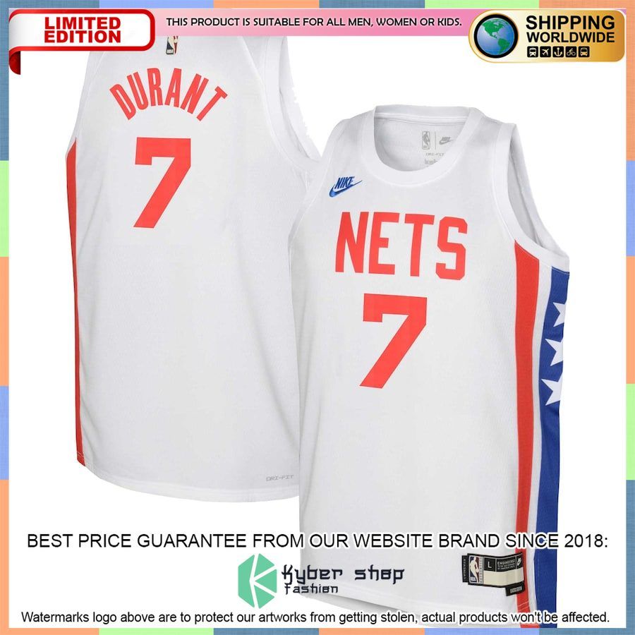 Kevin Durant Brooklyn Nets Nike Youth 2022-23 White Basketball Jersey