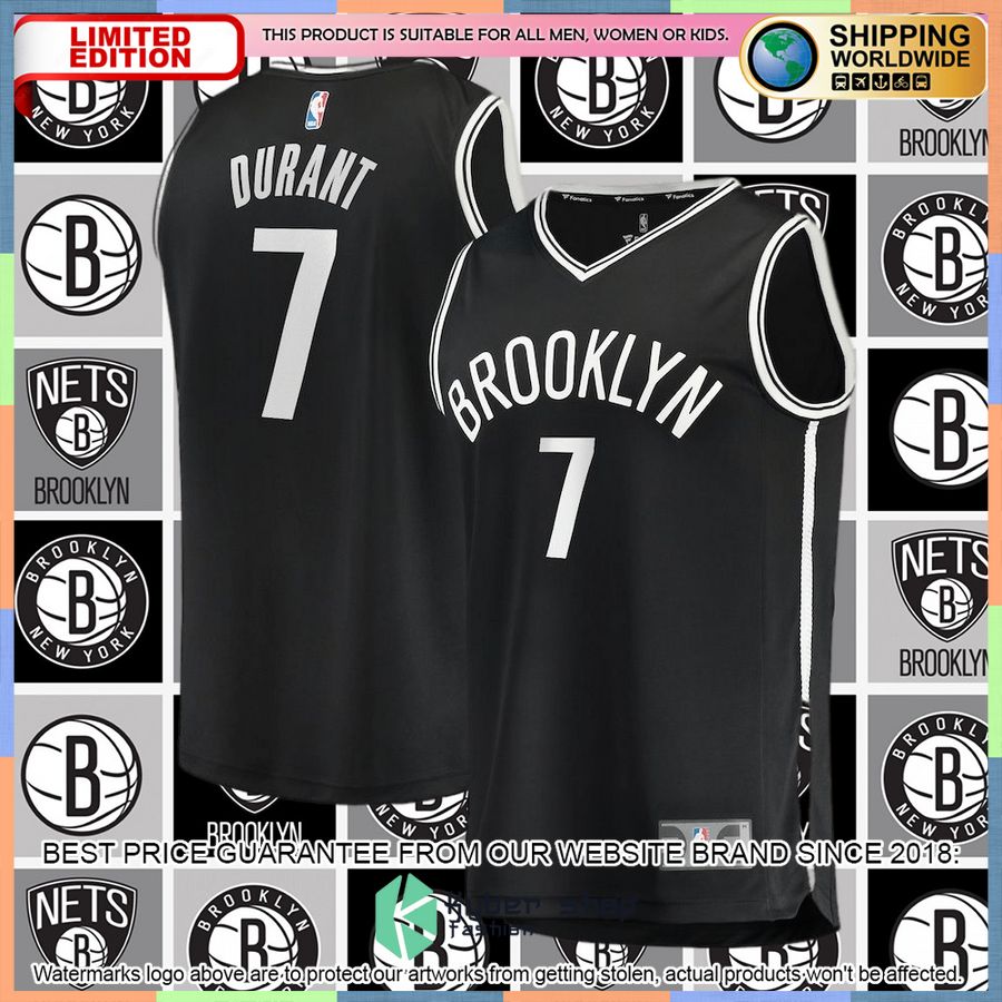 Kevin Durant Brooklyn Nets Youth 2021-22 Black Basketball Jersey 4 Kevin Durant Brooklyn Nets Youth 2021-22 Black Basketball Jersey word1
